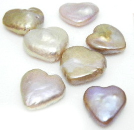 Natural Colours Undrilled Heart Pearls